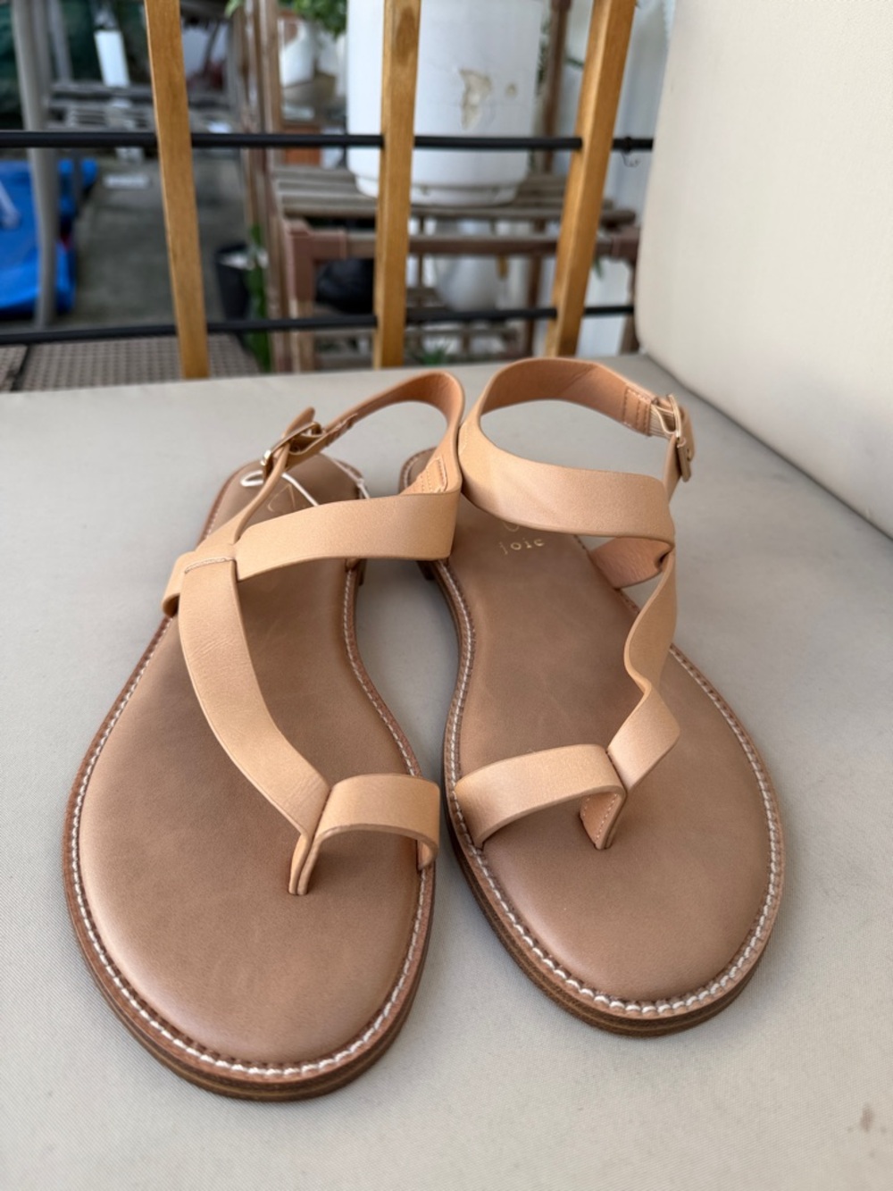 Joie Nude Tan Leather Strappy Sandals